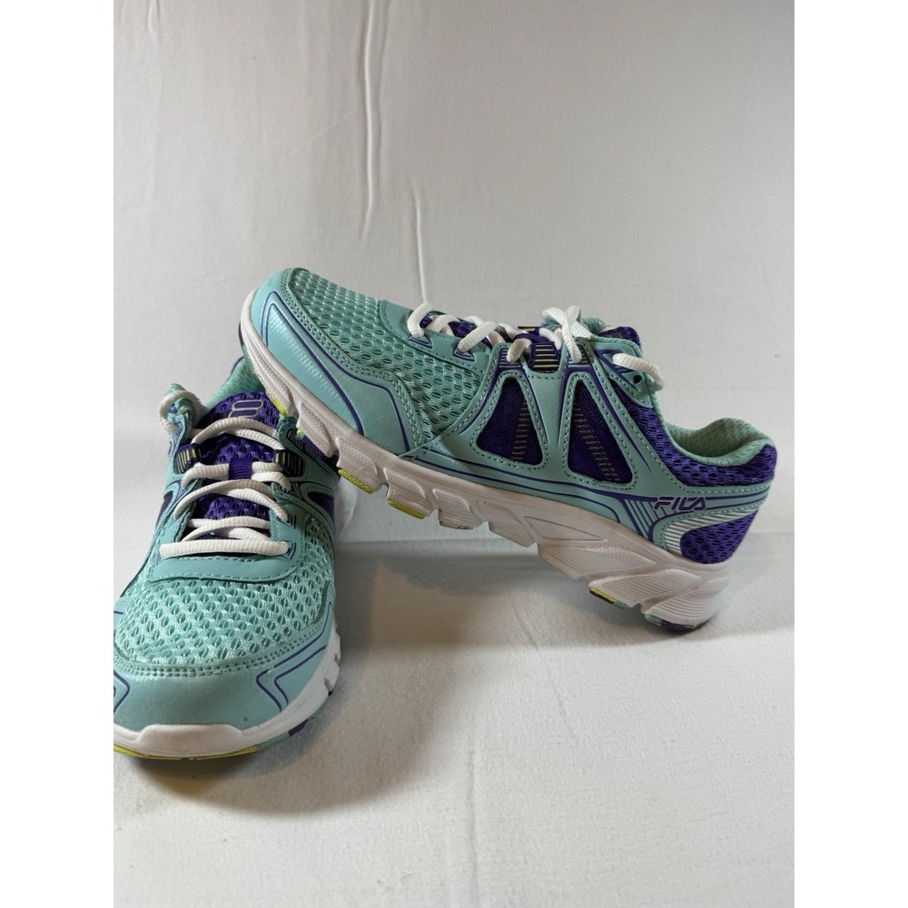 FILA Women's Low Top Lace-Up Athletic Sneakers Turquoise/Purple Colorblock